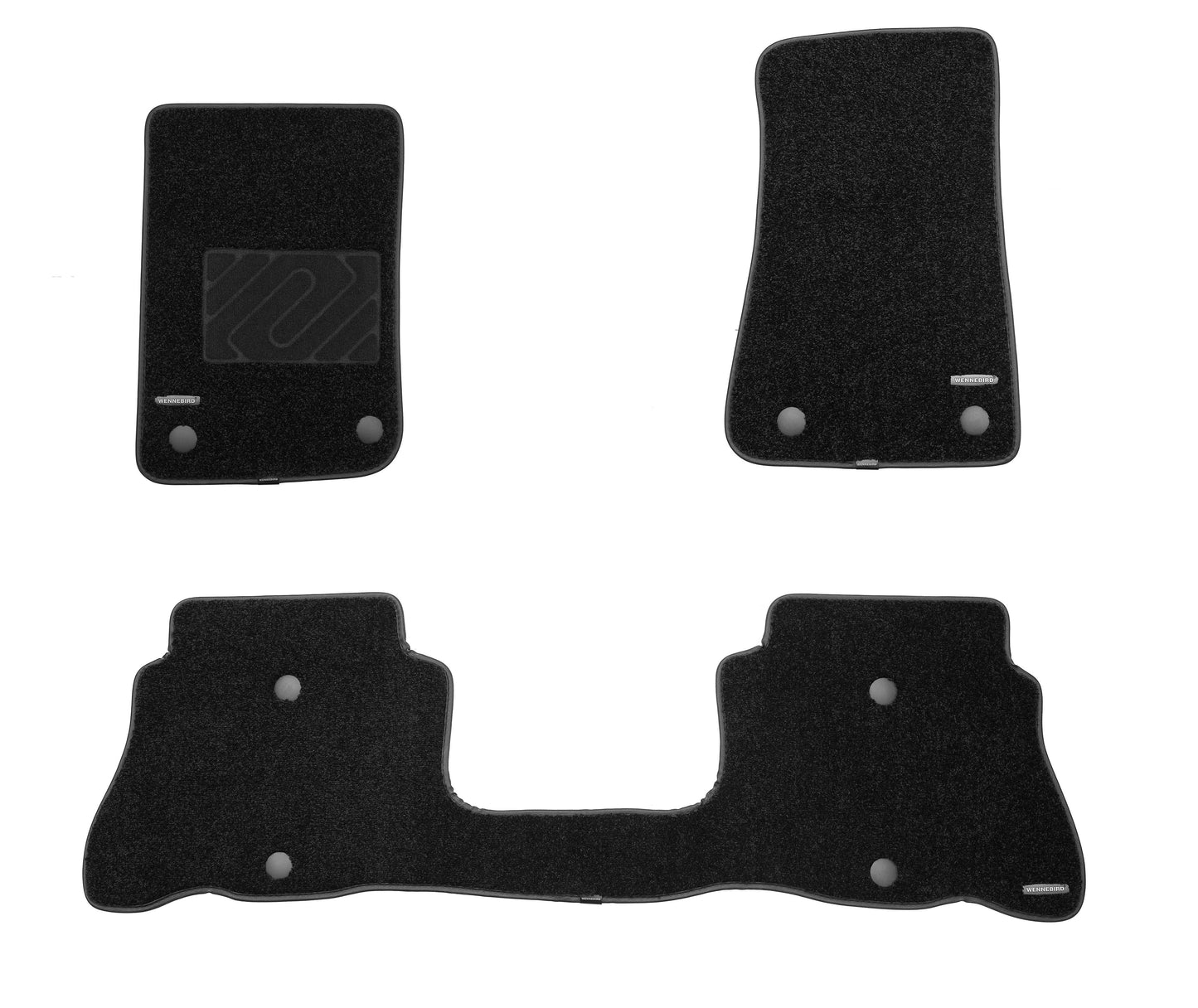WENNEBIRD Superior Carpet Floor Mats for 2018-2025 Jeep Wrangler Unlimited 4-Door / Jeep Wrangler 4XE (Not for JK), 0.6 Inch Thickness Rugs