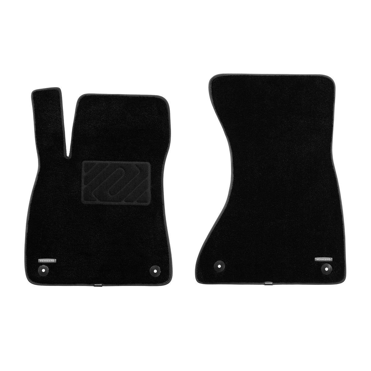 Carpeti Mats Velour Floor Mat Set For Audi A4 S4 B9 Avant Sedan 2015-2023 - Black, Waterproof, 4-Piece With Clips