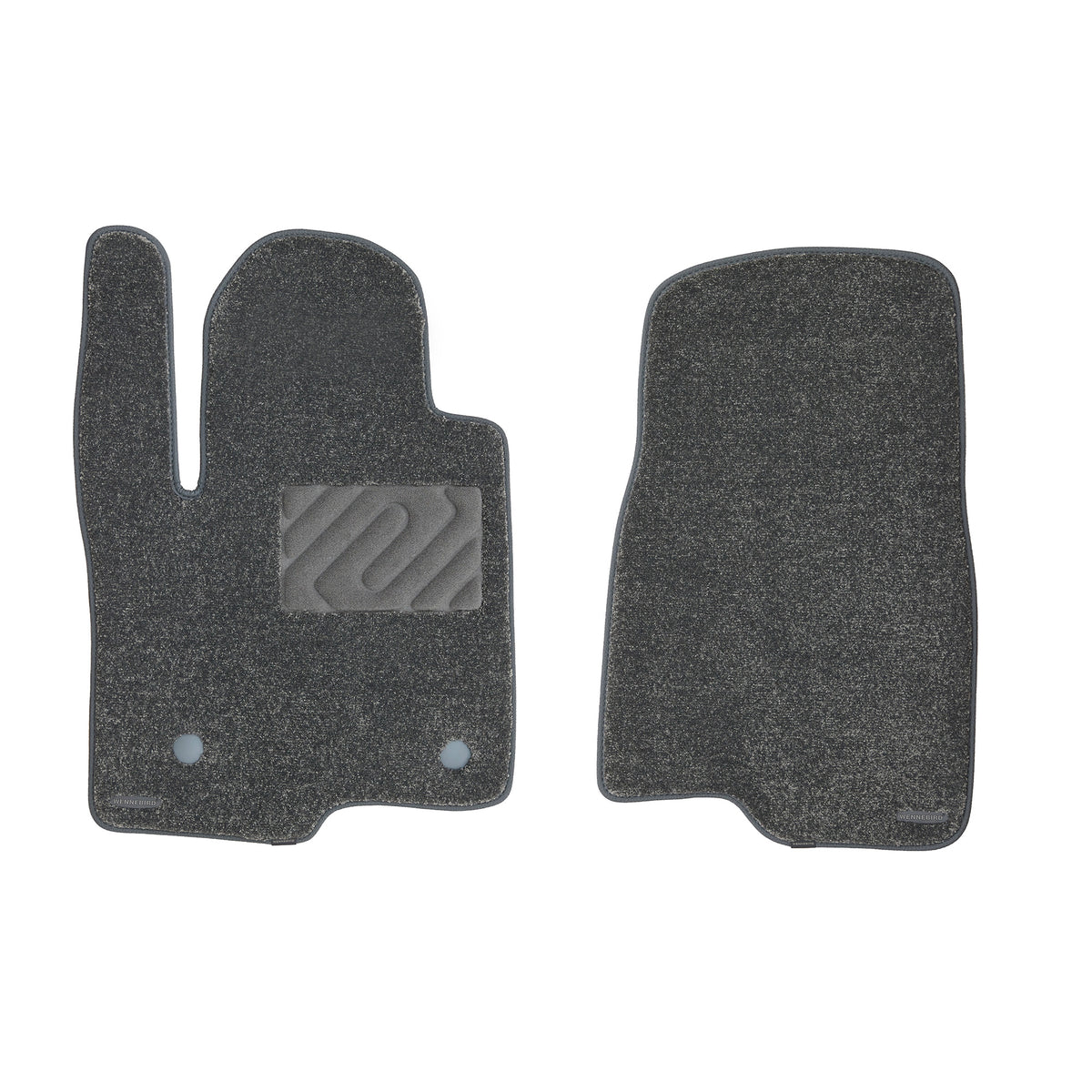 Gray front-row carpet floor mats for 2019-2026 Chevrolet Silverado