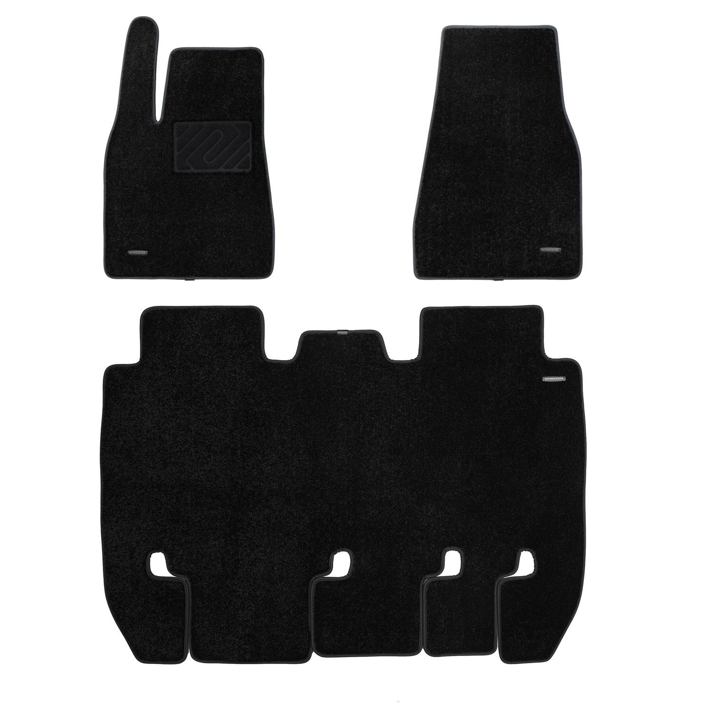 WENNEBIRD Superior Carpet Floor Mats for 2021-2024 Tesla Model X 7 Seater - 4pc