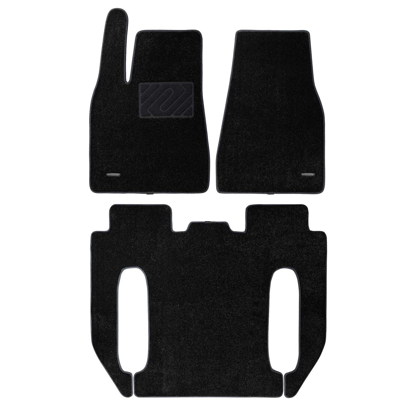 WENNEBIRD Superior Carpet Floor Mats for 2021-2024 Tesla Model X 7 Seater - 4pc