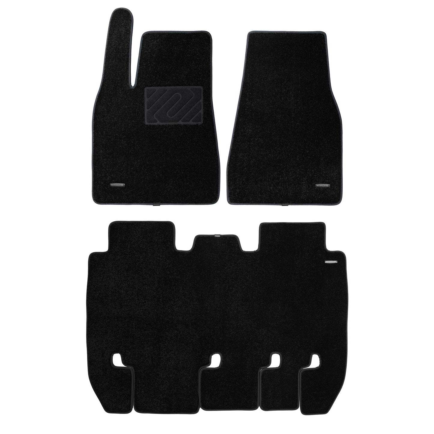 WENNEBIRD Superior Carpet Floor Mats for 2021-2024 Tesla Model X 7 Seater - 4pc
