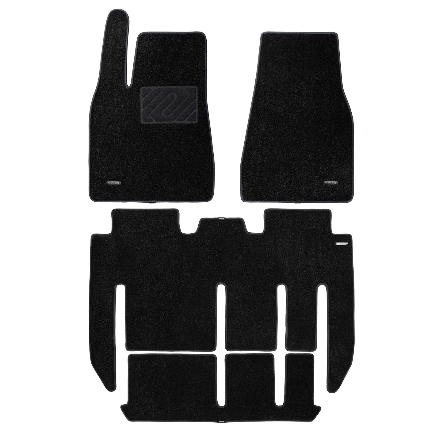 WENNEBIRD Superior Carpet Floor Mats for 2021-2024 Tesla Model X 7 Seater - 4pc